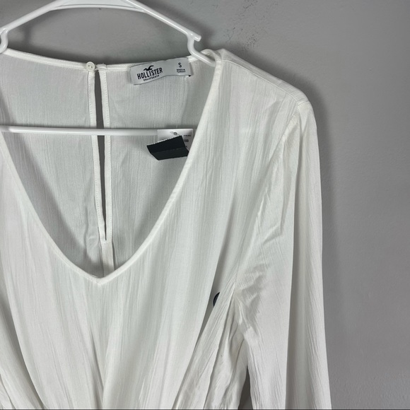 Hollister long sleeve crop top blouse white - Picture 3 of 8